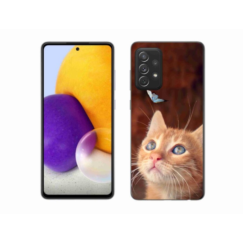 Gél borító mmCase Samsung Galaxy A72/A72 5G - pillangó és cica - Samsung Galaxy A72/A72 5G számára