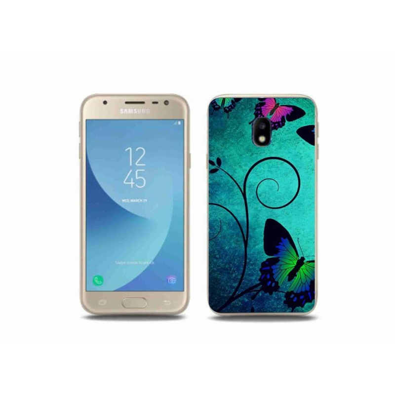 Gél borítás mmCase mobiltelefonhoz Samsung Galaxy J3 (2017) - színes pillangók