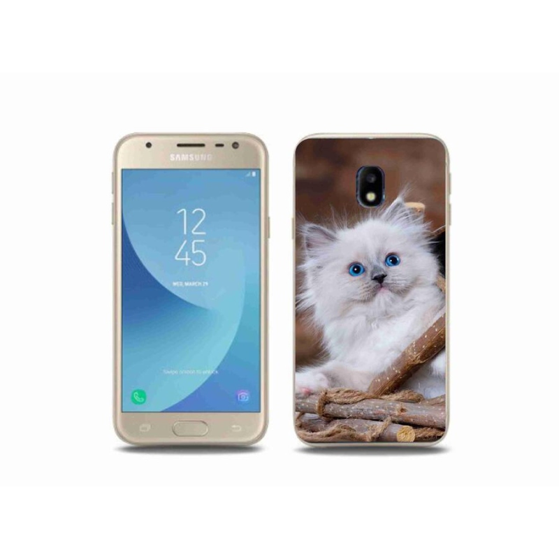Gél borítás mmCase Samsung Galaxy J3 (2017) - fehér cica