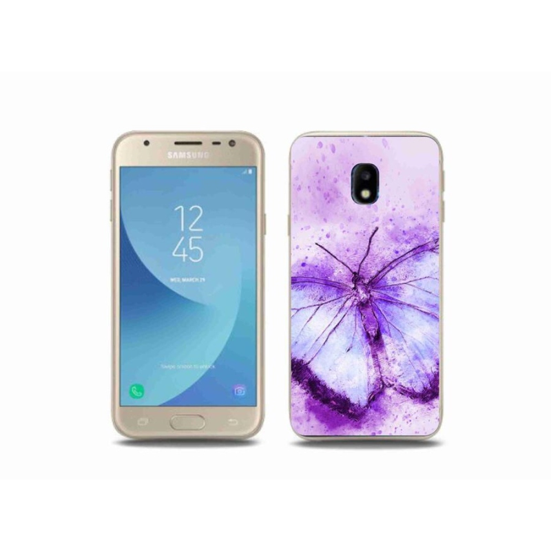 Gél védőhuzat mmCase Samsung Galaxy J3 (2017) - lila pillangó