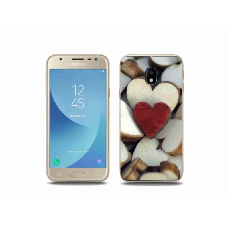 Zselés borítás mmCase Samsung Galaxy J3 (2017) - gravírozott piros szív