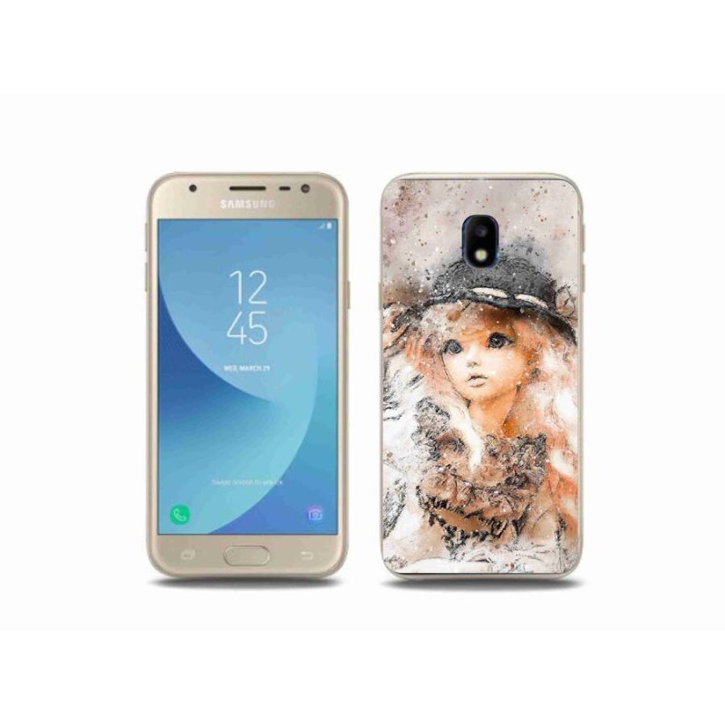 Gél borító mmCase Samsung Galaxy J3 (2017) - lány kalapos sapkával