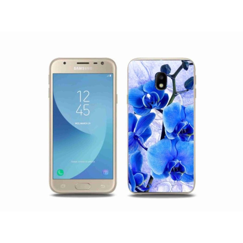 Gél védőhuzat mmCase Samsung Galaxy J3 (2017) - kék virágok