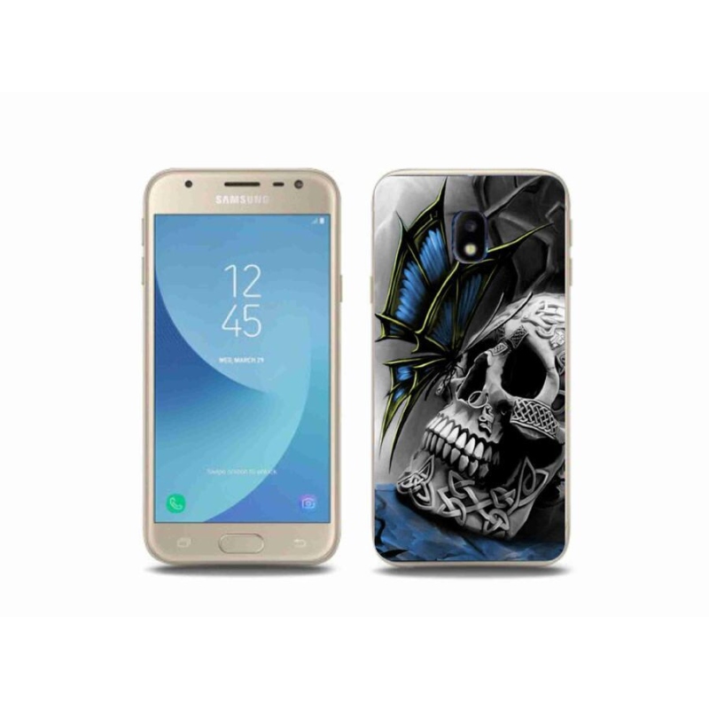Gél borítás mmCase Samsung Galaxy J3 (2017) - pillangó és koponya