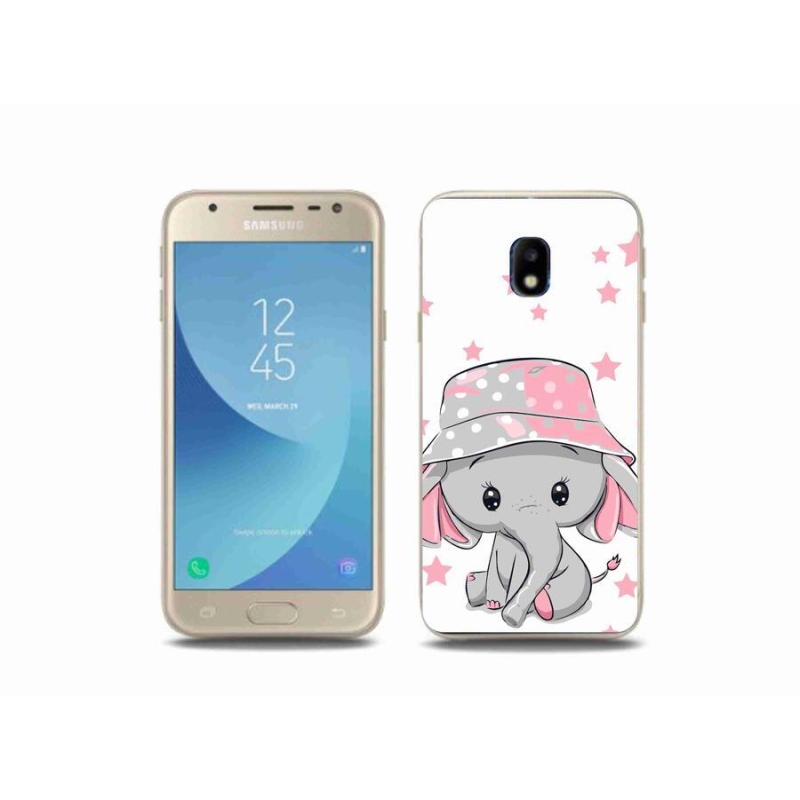 Gél védőhuzat mmCase Samsung Galaxy J3 (2017) - rózsaszín elefánthoz