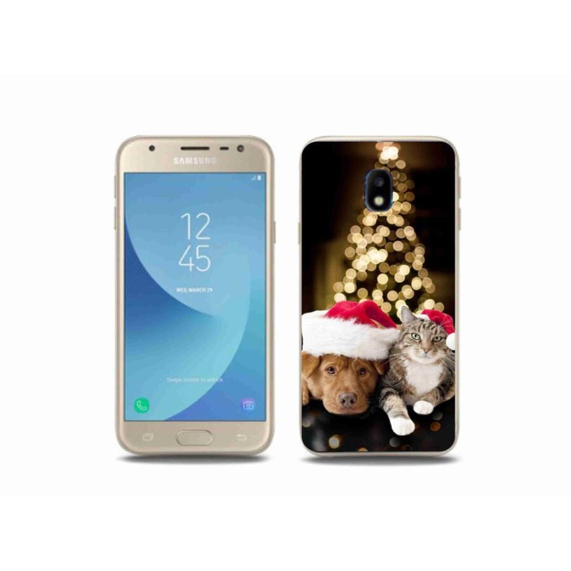 Gél borítás mmCase Samsung Galaxy J3 (2017) - Karácsonyi kutya és macska
