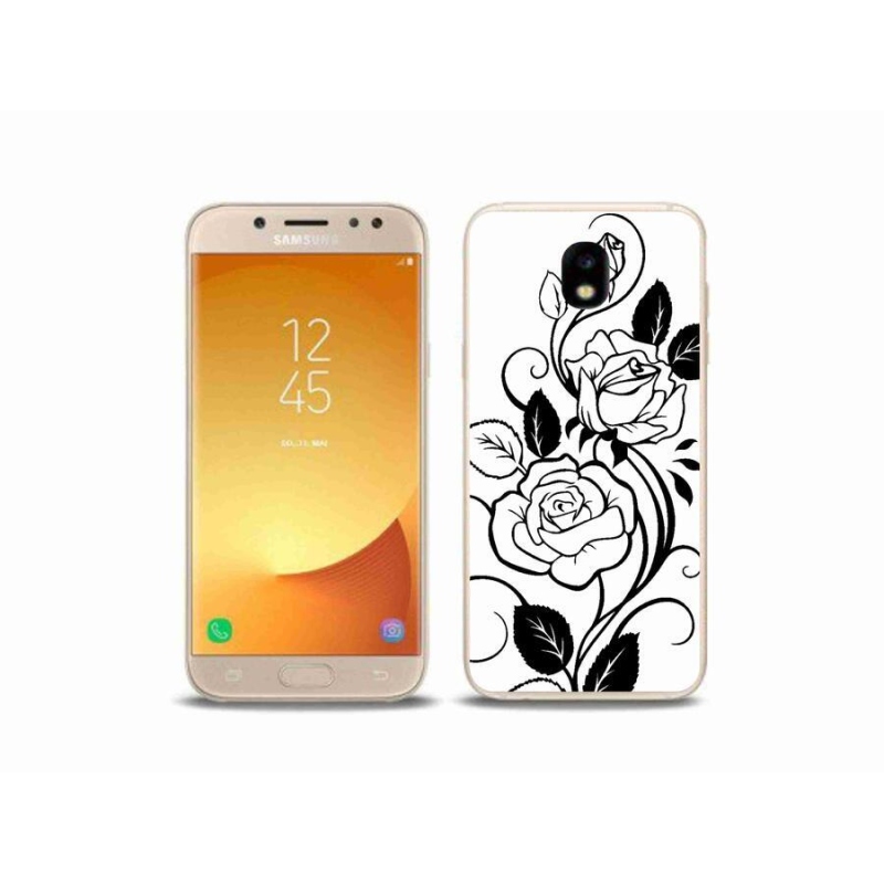 Gél borítás mmCase Samsung Galaxy J5 (2017) - fekete és fehér rózsa