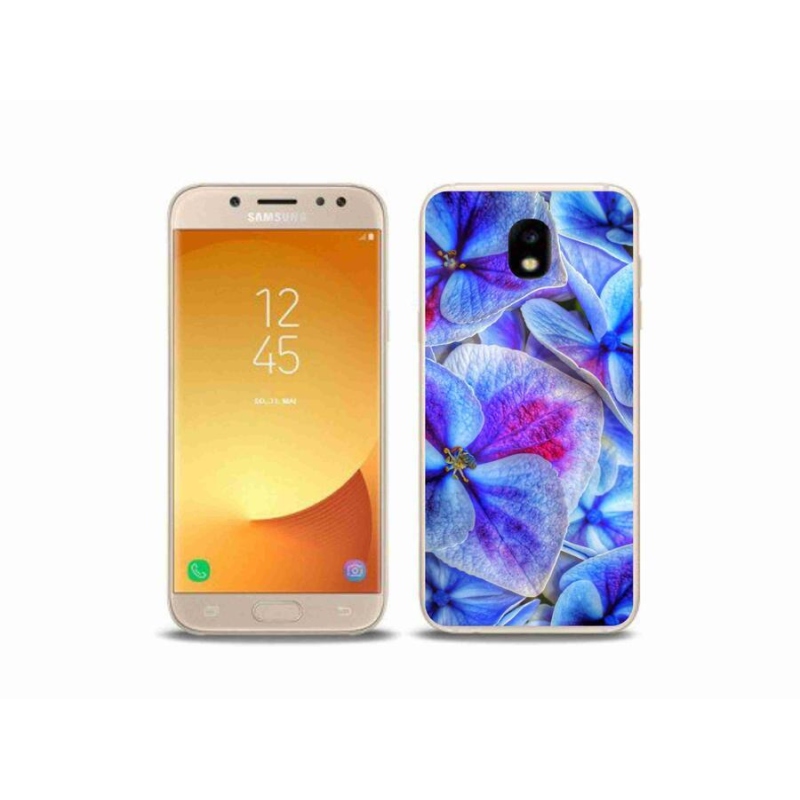Gél védőhuzat mmCase Samsung Galaxy J5 (2017) - kék virágok 1