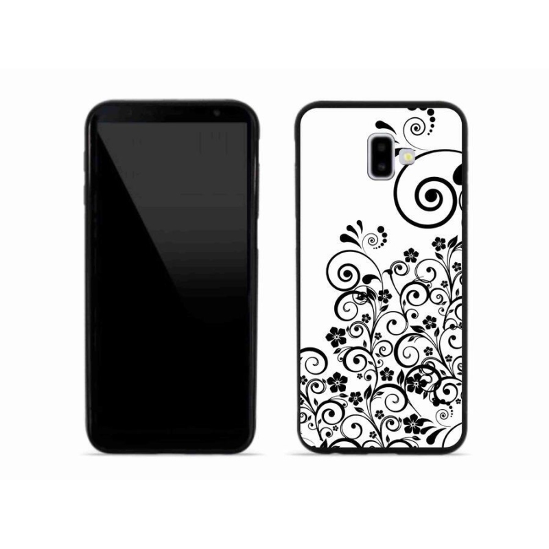 Zselés borítás mmCase Samsung Galaxy J6 Plus készülékhez - fekete-fehér virágminták