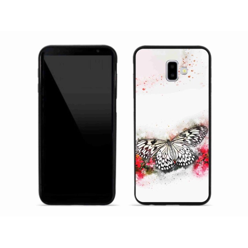 Gél védőhuzat mmCase Samsung Galaxy J6 Plus - fekete-fehér pillangó