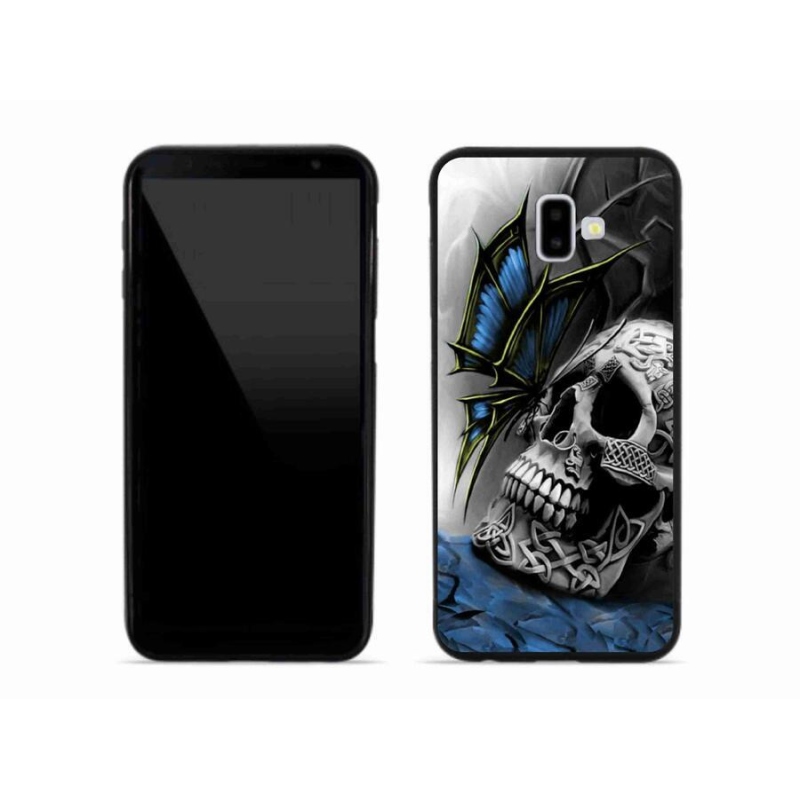 Gél borítás mmCase Samsung Galaxy J6 Plus készülékhez - pillangó és koponya