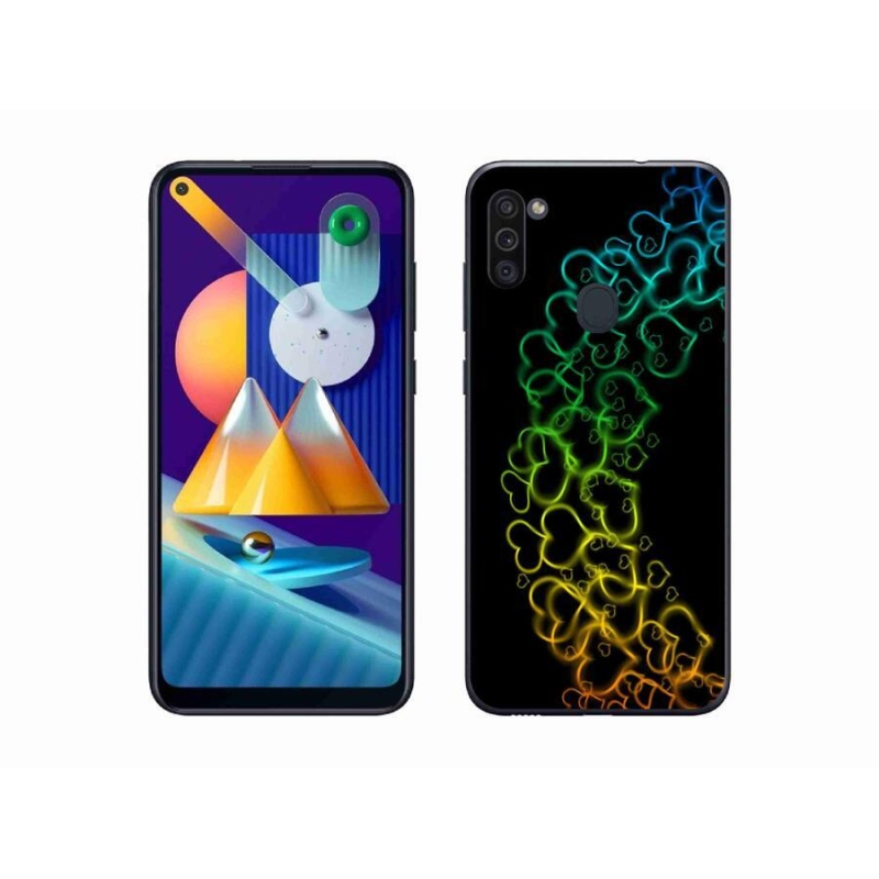 Gél védőhuzat mmCase Samsung Galaxy M11 készülékhez - színes szívek