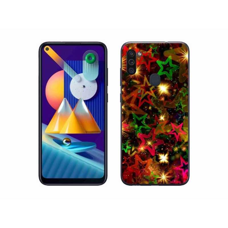 Gél borítás mmCase a mobiltelefon Samsung Galaxy M11 - színes csillagok