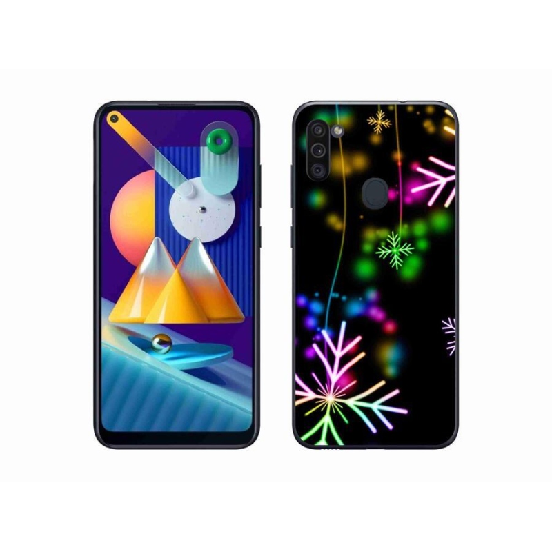 Gél borítás mmCase a mobil Samsung Galaxy M11 - színes pelyhek