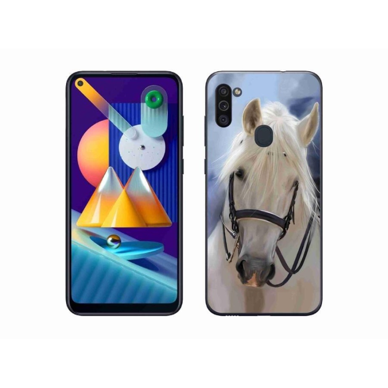 Zselés borítás mmCase Samsung Galaxy M11 készülékhez - fehér ló