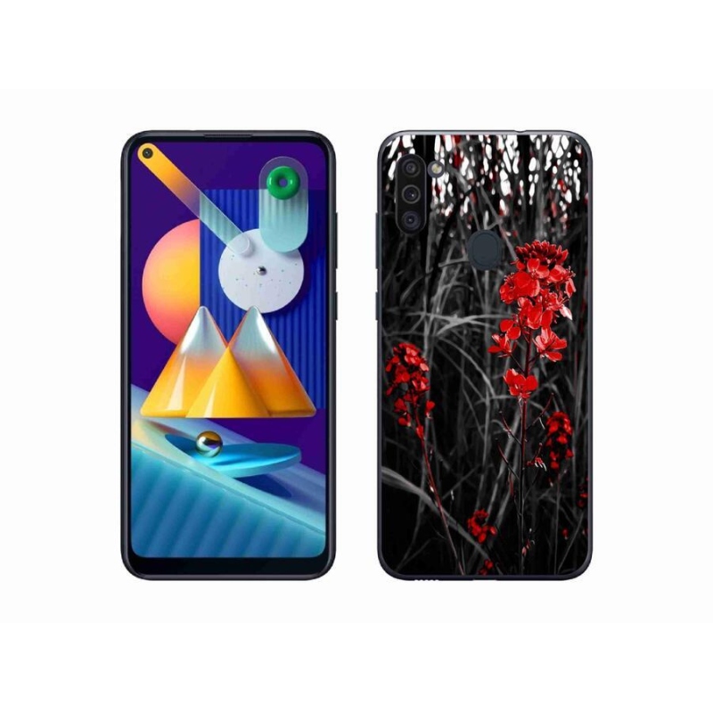 Gél védőhuzat mmCase Samsung Galaxy M11 - piros növényhez