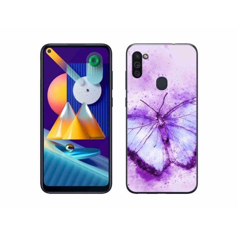 Gél védőhuzat mmCase Samsung Galaxy M11 készülékhez - lila pillangó