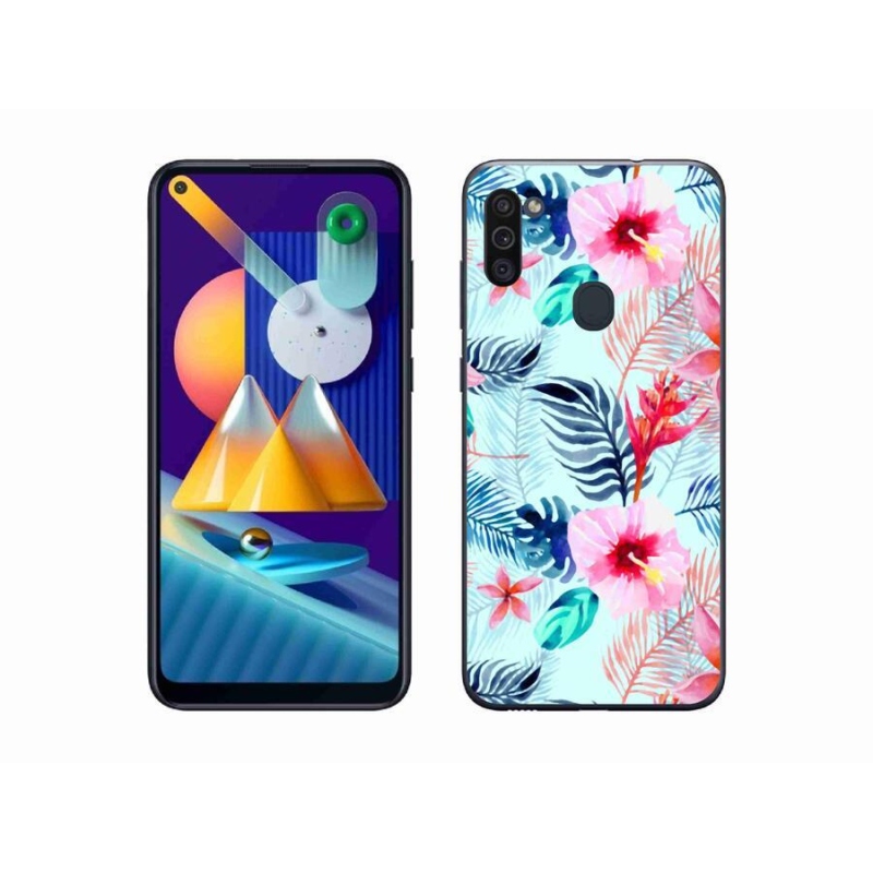Zselés borítás mmCase Samsung Galaxy M11 - virágokhoz