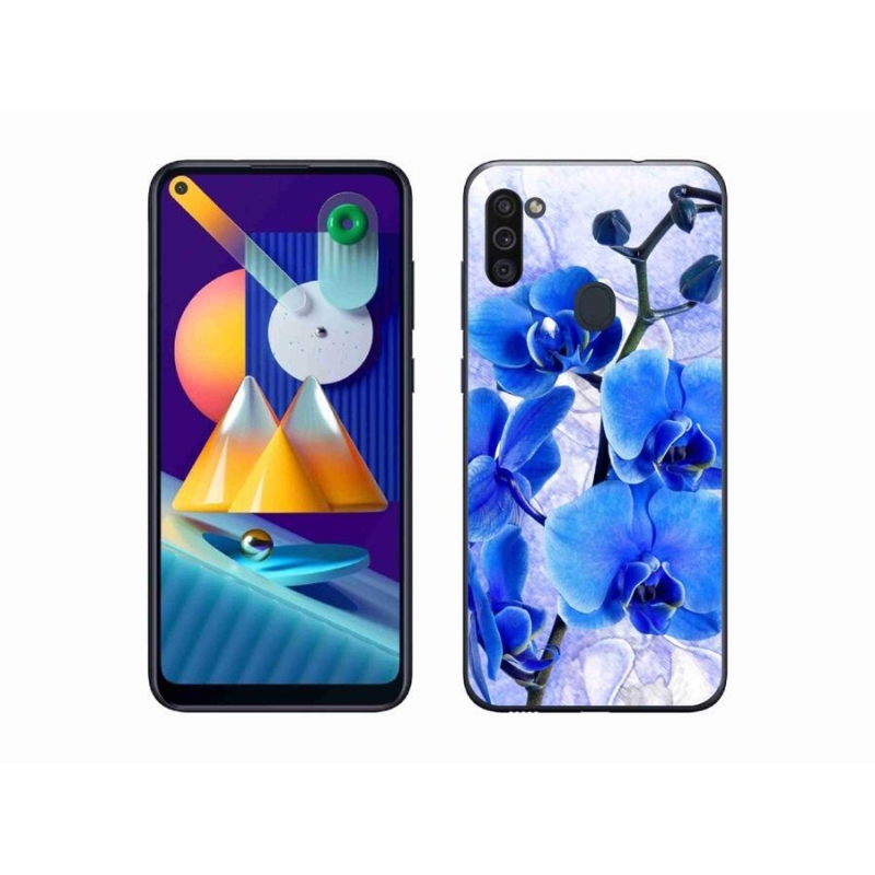 Gél védőhuzat mmCase Samsung Galaxy M11 készülékhez - kék virágok