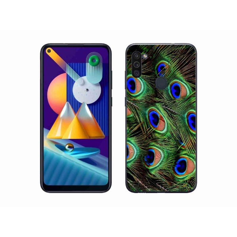 Zselés borítás mmCase Samsung Galaxy M11 készülékhez - pávatoll