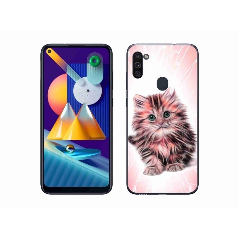 Gél borítás mmCase Samsung Galaxy M11 készülékhez - aranyos cica