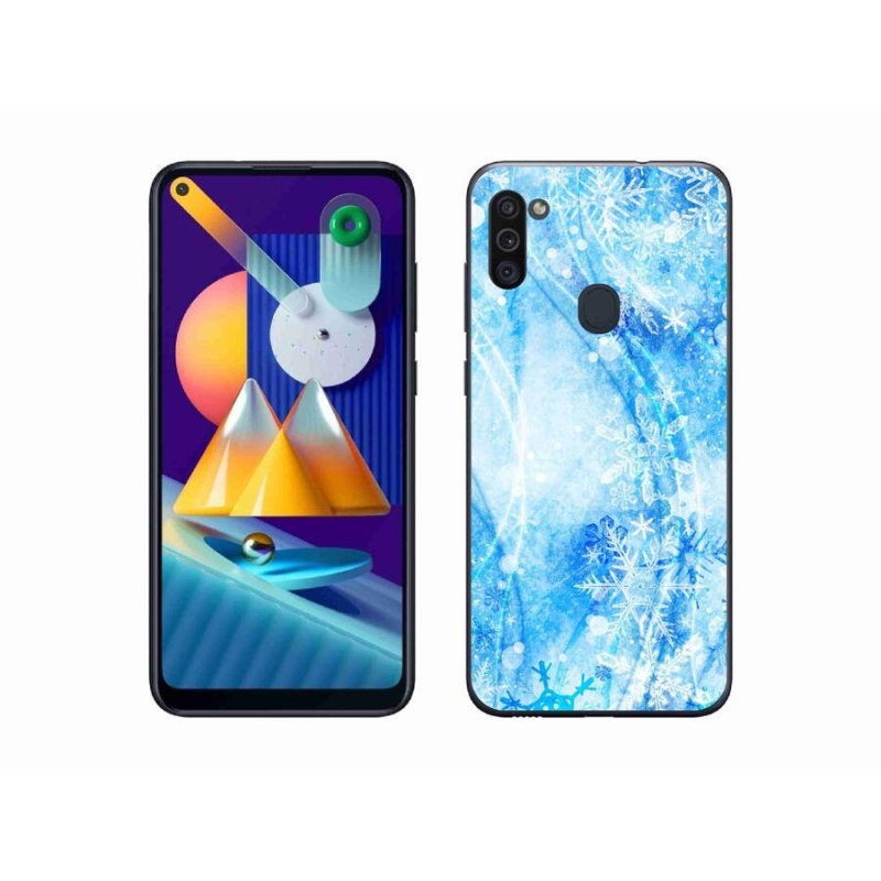 Gél védőhuzat mmCase Samsung Galaxy M11 készülékhez - hópelyhek