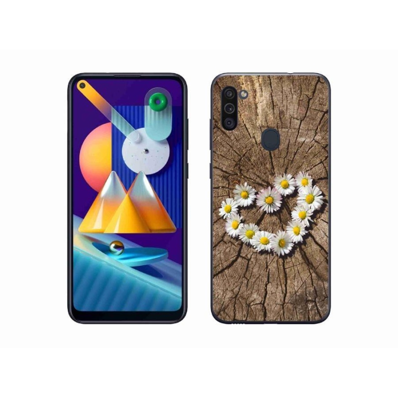 Gél védőhuzat mmCase mobiltelefonhoz Samsung Galaxy M11 - százszorszépek szíve