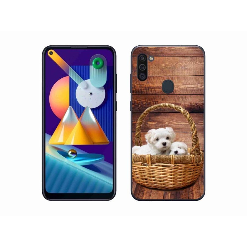 Zselés borítás mmCase Samsung Galaxy M11 készülékhez - kölyökkutyák
