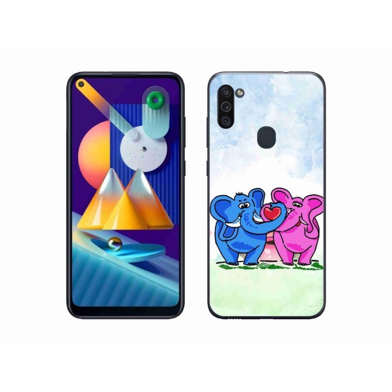 Gél borítás mmCase mobil Samsung Galaxy M11 - szerelmes elefántok