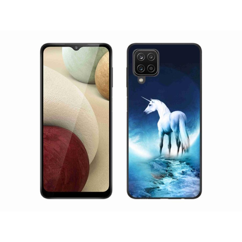 Gél védőhuzat mmCase Samsung Galaxy M12 készülékhez - fehér egyszarvú