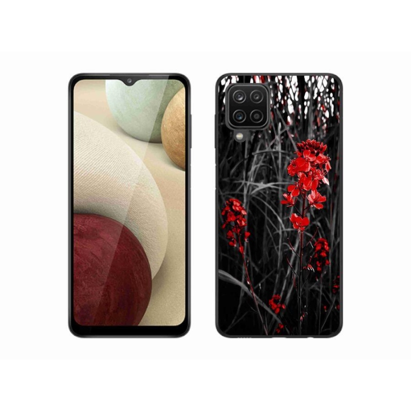 Gél borítás mmCase Samsung Galaxy M12 - piros növényhez