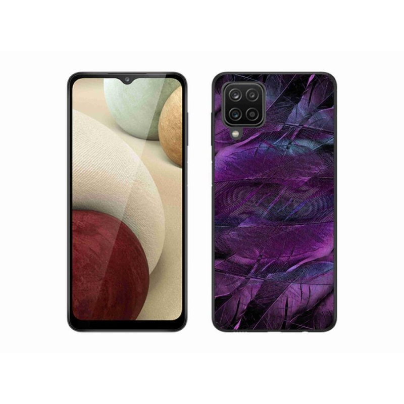 Gél védőhuzat mmCase Samsung Galaxy M12 - lila tollakhoz
