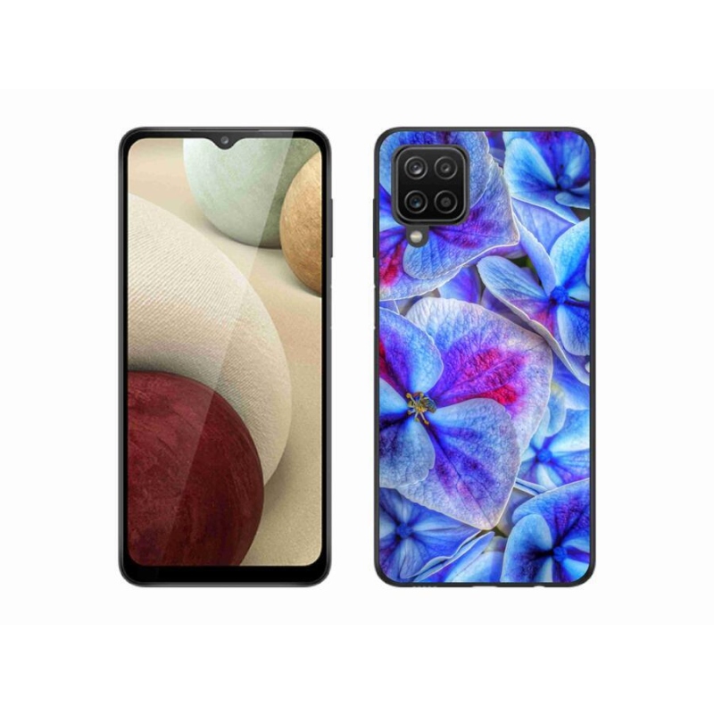 Gél védőhuzat mmCase Samsung Galaxy M12 - kék virágok 1