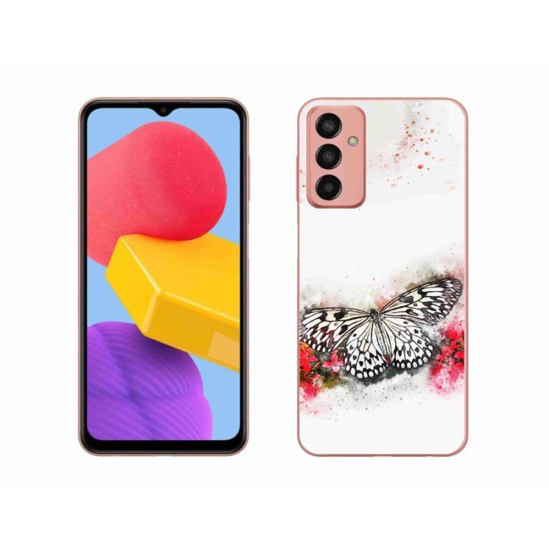 Zselés borítás mmCase Samsung Galaxy M13 készülékhez - fekete-fehér pillangó
