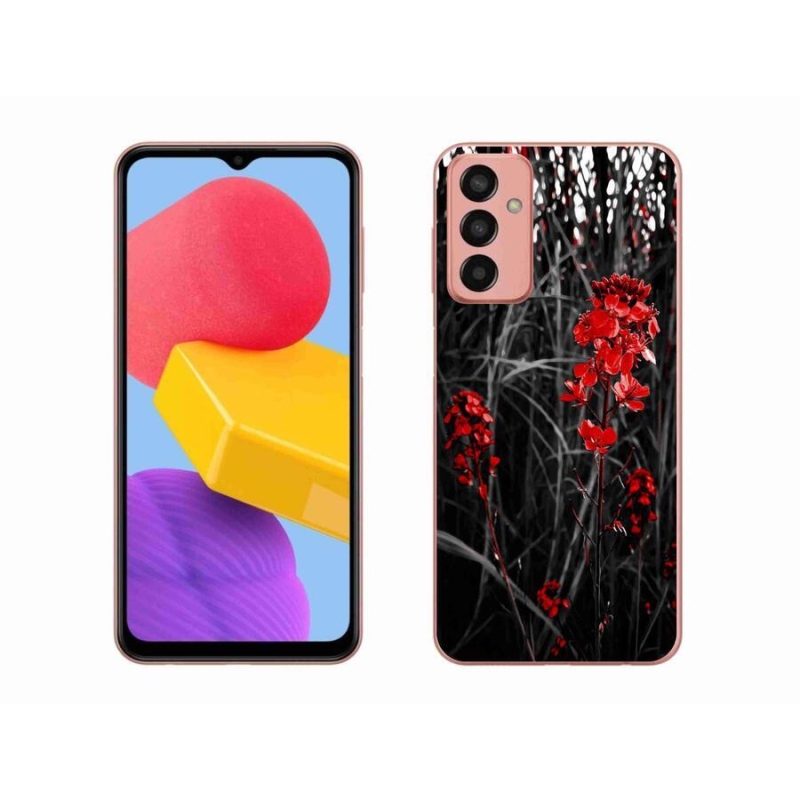 Gél borító mmCase Samsung Galaxy M13 - piros növényhez