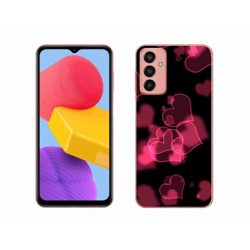Gél védőhuzat mmCase Samsung Galaxy M13 készülékhez - piros szívek
