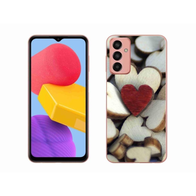 Gél borítás mmCase Samsung Galaxy M13 készülékhez - gravírozott piros szív