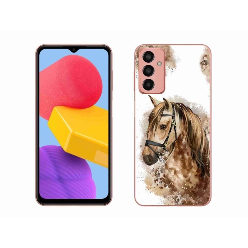 Zselés borítás mmCase Samsung Galaxy M13 - barna rajzfilm lóhoz