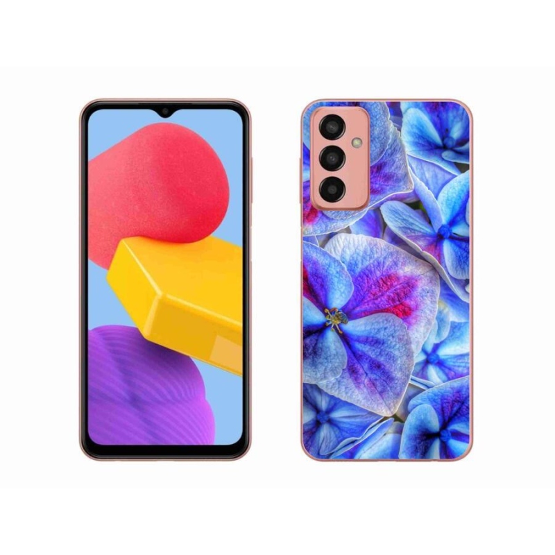 Gél védőhuzat mmCase Samsung Galaxy M13 - kék virágok 1