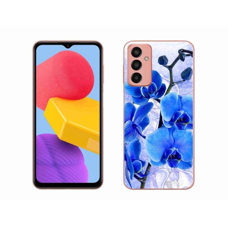 Gél védőhuzat mmCase Samsung Galaxy M13 készülékhez - kék virágok