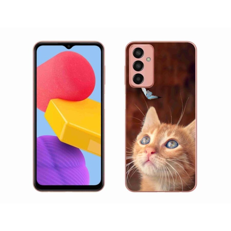 Gél borító mmCase Samsung Galaxy M13 készülékhez - pillangó és cica