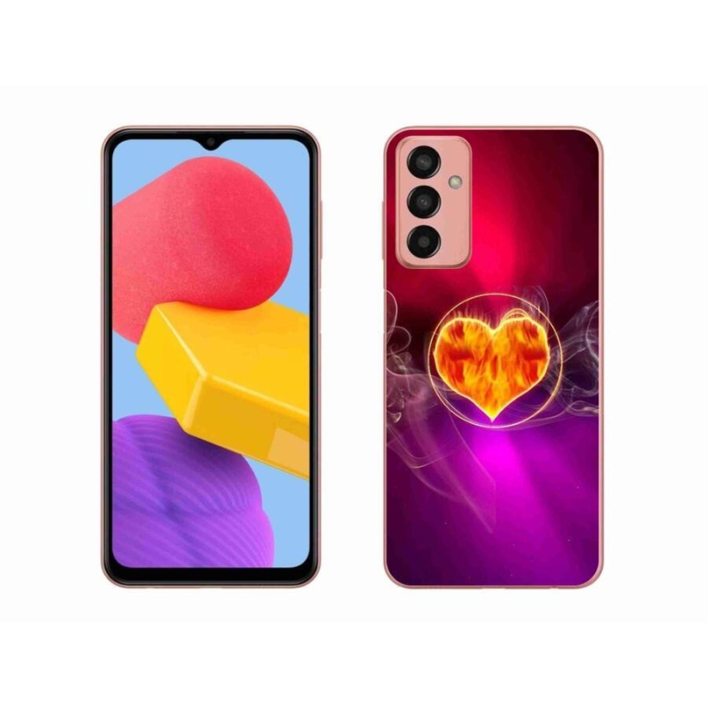 Gél borítás mmCase Samsung Galaxy M13 készülékhez - tűz szív