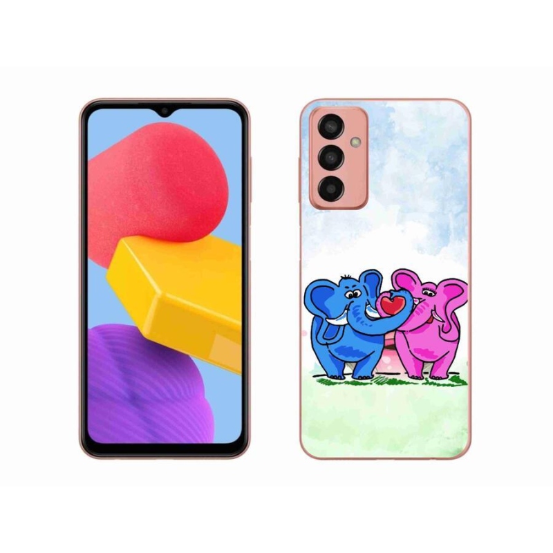 Gél borítás mmCase mobil Samsung Galaxy M13 - szerelmes elefántok