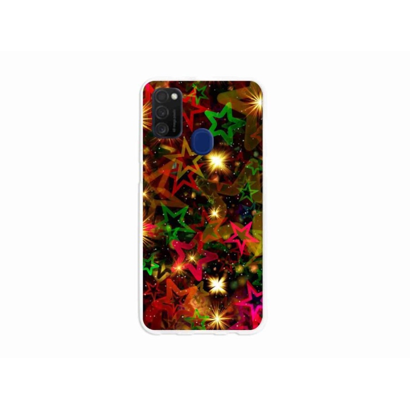 Gél borítás mmCase a mobiltelefon Samsung Galaxy M21 - színes csillagok
