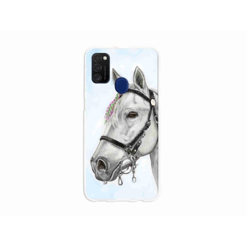 Zselés borító mmCase Samsung Galaxy M21 - fehér ló 1