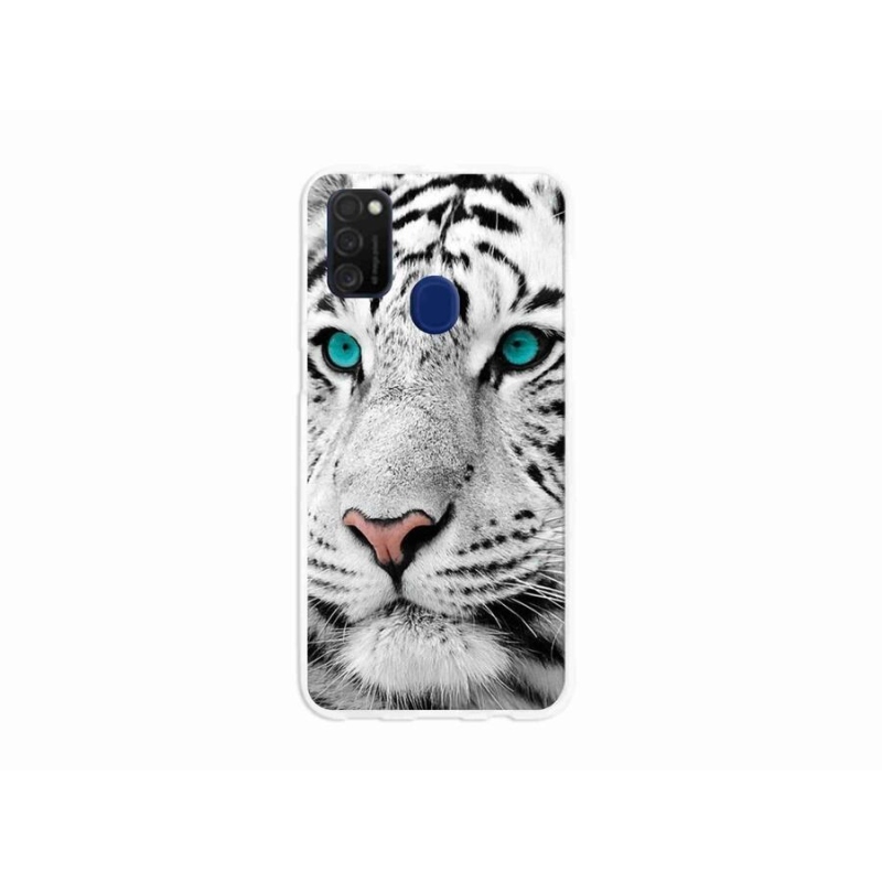 Zselés borítás mmCase Samsung Galaxy M21 - fehér tigris