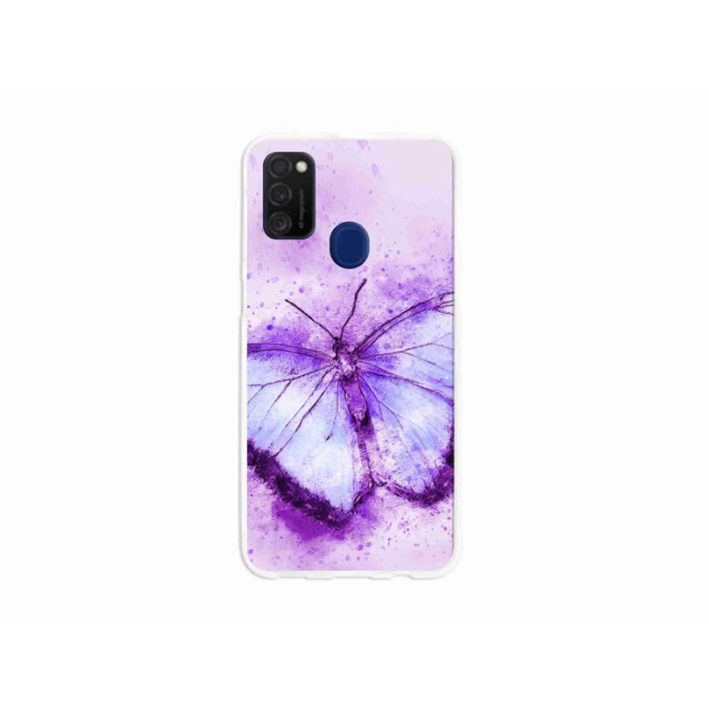 Gél védőhuzat mmCase Samsung Galaxy M21 - lila pillangó