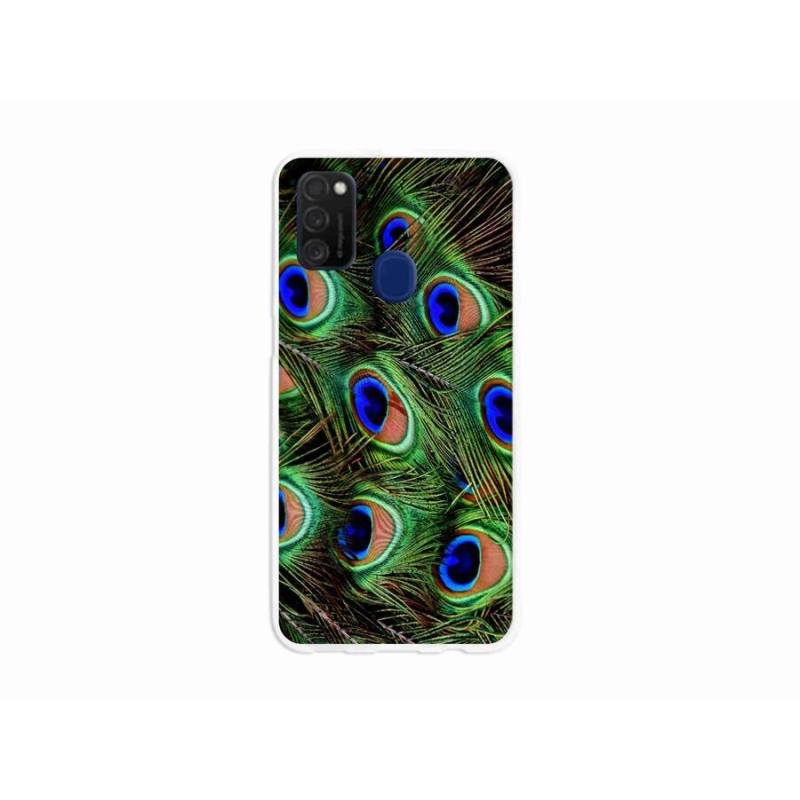 Zselés borítás mmCase Samsung Galaxy M21 készülékhez - pávatoll
