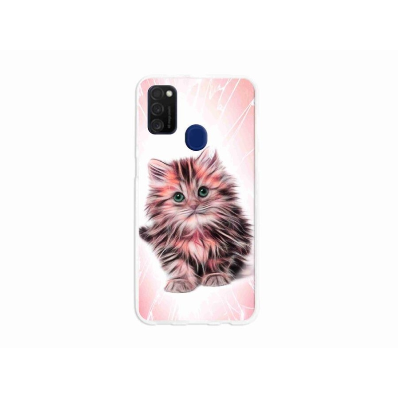 Gél borítás mmCase Samsung Galaxy M21 készülékhez - aranyos cica