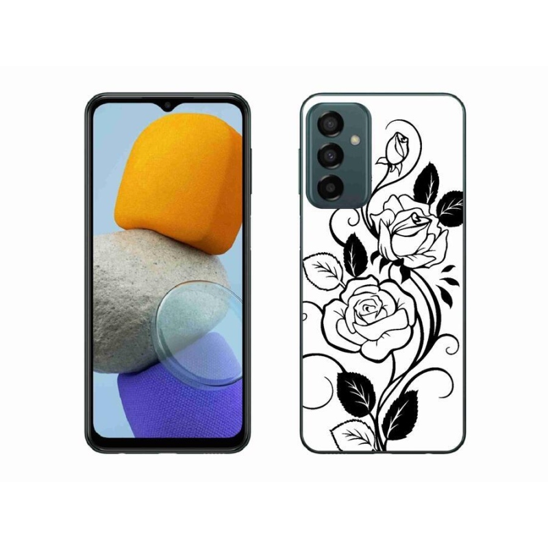 Zselés borítás mmCase Samsung Galaxy M23 5G - fekete és fehér rózsa